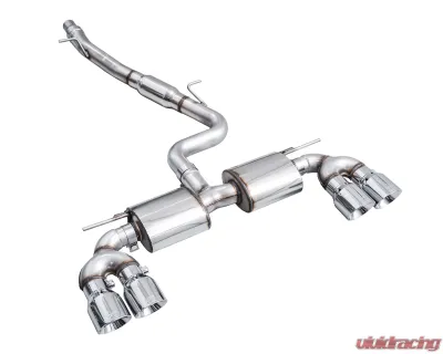 AWE Tuning Touring Edition Exhaust | 4.5" Quad Chrome Silver Tips Volkswagen Golf R 2022-2024 - 3015-42658