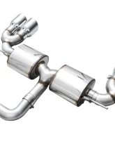 AWE Tuning Touring Edition Exhaust | 4.5" Quad Chrome Silver Tips Volkswagen Golf R 2022-2024                                     - 3015-42658 - Image 9