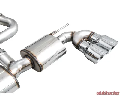 AWE Tuning Touring Edition Exhaust | 4.5" Quad Chrome Silver Tips Volkswagen Golf R 2022-2024 - 3015-42658