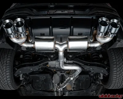 AWE Tuning Touring Edition Exhaust | 4.5" Quad Chrome Silver Tips Volkswagen Golf R 2022-2024 - 3015-42658