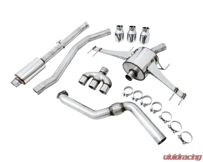 AWE Tuning Touring Edition Exhaust | 3" Diameter | 4.5" Triple Chrome Silver Tips Honda Civic Type R 2017-2021 - 3015-42666