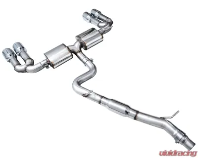 AWE Tuning Touring Edition Exhaust | 4.5" Quad Chrome Silver Tips Audi S3 2022-2024 - 3015-42897