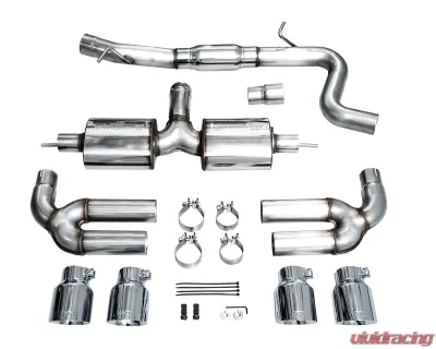 AWE Tuning Touring Edition Exhaust | 4.5" Quad Chrome Silver Tips Audi S3 2022-2024 - 3015-42897