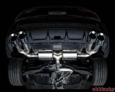AWE Tuning Touring Edition Exhaust | 4.5" Quad Chrome Silver Tips Audi S3 2022-2024 - 3015-42897