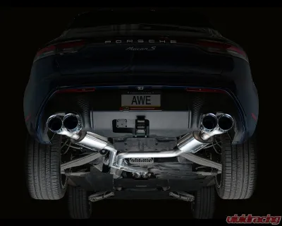 AWE Tuning Touring Edition Cat Back Exhaust | 3" Diameter | 4.5" Quad Chrome Silver Tips Porsche Macan 2019-2021 - 3015-42951