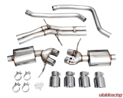 AWE Tuning Touring Edition Cat Back Exhaust | 3" Diameter | 4.5" Quad Chrome Silver Tips Porsche Macan 2022-2024 - 3015-42952