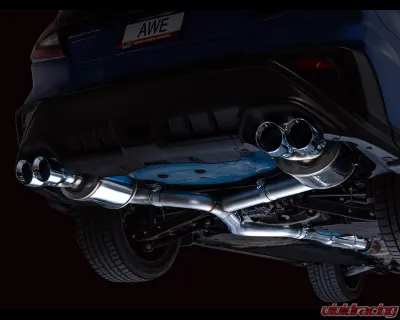 AWE Tuning Touring Edition Exhaust | 3" Diameter | 4" Quad Chrome Silver Tips Subaru WRX 2022-2025 - 3015-42979