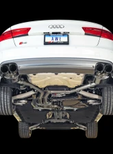AWE Tuning Touring Edition Exhaust | 2.5" Diameter | 4" Quad Diamond Black Tips Audi S6 2013-2018                                     - 3015-43010 - Image 4