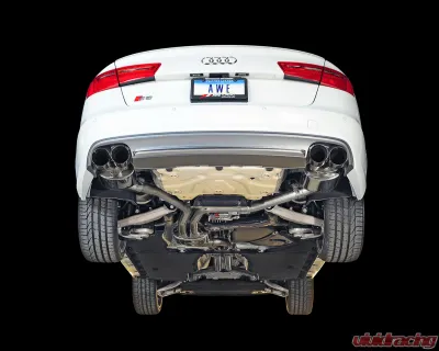 AWE Tuning Touring Edition Exhaust | 2.5" Diameter | 4" Quad Diamond Black Tips Audi S6 2013-2018 - 3015-43010