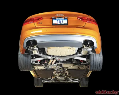 AWE Tuning Touring Edition Exhaust | 2.5" Diameter | 3.54" Quad Diamond Black Tips Audi S5 2013-2017 - 3015-43030