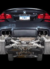 AWE Tuning Touring Edition Axle Back Exhaust | 3" Diameter | 4" Quad Diamond Black Tips BMW M5 2013-2016                                     - 3015-43066 - Image 4