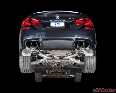 AWE Tuning Touring Edition Axle Back Exhaust | 3" Diameter | 4" Quad Diamond Black Tips BMW M5 2013-2016 - 3015-43066