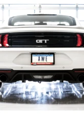 AWE Tuning Touring Edition Cat Back Exhaust | 3" Diameter | 4" Quad Diamond Black Tips Ford Mustang GT 2018-2023|Ford Mustang Bullitt 2019-2020                                     - 3015-43106 - Image 2