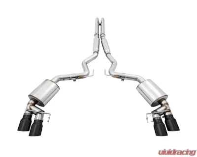 AWE Tuning Touring Edition Cat Back Exhaust | 3" Diameter | 4" Quad Diamond Black Tips Ford Mustang GT 2018-2023|Ford Mustang Bullitt 2019-2020 - 3015-43106
