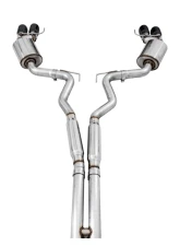 AWE Tuning Touring Edition Cat Back Exhaust | 3" Diameter | 4" Quad Diamond Black Tips Ford Mustang GT 2018-2023|Ford Mustang Bullitt 2019-2020                                     - 3015-43106 - Image 6