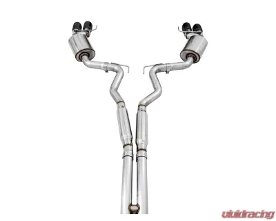 AWE Tuning Touring Edition Cat Back Exhaust | 3" Diameter | 4" Quad Diamond Black Tips Ford Mustang GT 2018-2023|Ford Mustang Bullitt 2019-2020 - 3015-43106