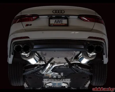 AWE Tuning Touring Edition Exhaust | 3" Diameter | 4.5" Quad Diamond Black Tips Audi S7 Sportback 2020-2024|Audi S6 2020-2024 - 3015-43107