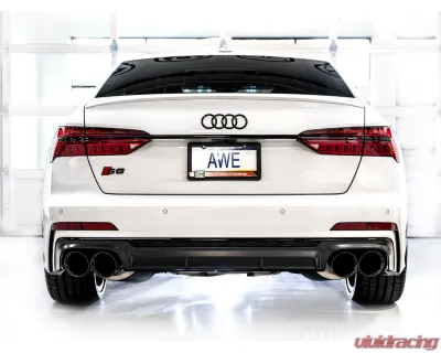 AWE Tuning Touring Edition Exhaust | 3" Diameter | 4.5" Quad Diamond Black Tips Audi S7 Sportback 2020-2024|Audi S6 2020-2024 - 3015-43107