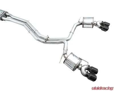 AWE Tuning Touring Edition Exhaust | 3" Diameter | 4.5" Quad Diamond Black Tips Audi S7 Sportback 2020-2024|Audi S6 2020-2024 - 3015-43107