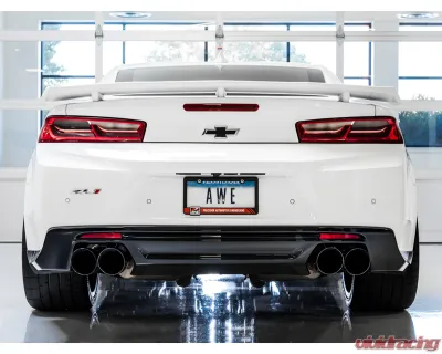 AWE Tuning Touring Edition Cat Back Exhaust | Resonated | 3" Diameter | 4.5" Quad Diamond Black Tips Chevrolet Camaro SS|Camaro ZL1|Camaro LT1 2017-2024 - 3015-43114