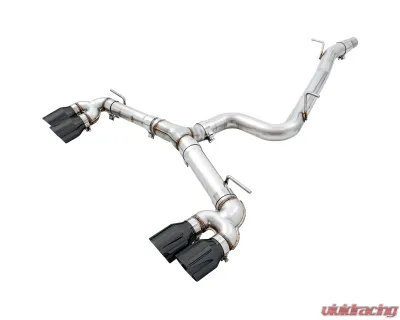 AWE Tuning Track Edition Exhaust | 3" Diameter | 4" Quad Diamond Black Tips Volkswagen Golf R 2018-2019 - 3015-43148