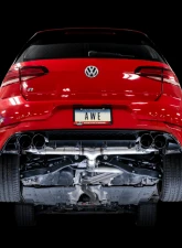 AWE Tuning Track Edition Exhaust | 3" Diameter | 4" Quad Diamond Black Tips Volkswagen Golf R 2018-2019                                     - 3015-43148 - Image 2