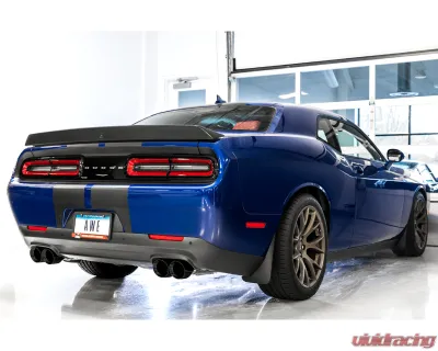 AWE Tuning Track Edition Exhaust | 3" Diameter | 4" Quad Diamond Black Tips Dodge Challenger 2017-2023 - 3015-43152