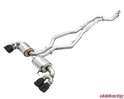 AWE Tuning Non-Resonated Touring Edition Exhaust | 3" Diameter | 4" Quad Diamond Black Tips BMW M340i 2020-2025|BMW M340i xDrive 2020-2025|BMW M440i xDrive 2021-2025|BMW M440i 2022-2025 - 3015-43156