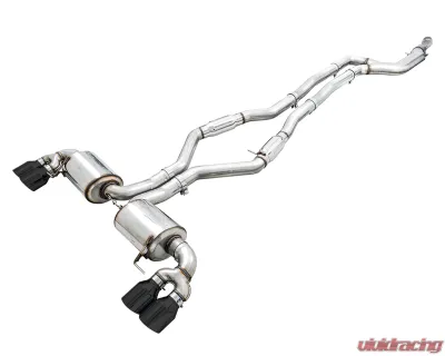 AWE Tuning Resonated Touring Edition Exhaust | 3" Diameter | 4" Quad Diamond Black Tips BMW M340i 2020-2025|BMW M340i xDrive 2020-2025|BMW M440i xDrive 2021-2025|BMW M440i 2022-2025 - 3015-43158