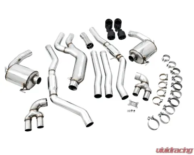 AWE Tuning Resonated Touring Edition Exhaust | 3" Diameter | 4" Quad Diamond Black Tips BMW M340i 2020-2025|BMW M340i xDrive 2020-2025|BMW M440i xDrive 2021-2025|BMW M440i 2022-2025 - 3015-43158