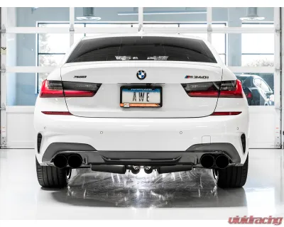 AWE Tuning Resonated Touring Edition Exhaust | 3" Diameter | 4" Quad Diamond Black Tips BMW M340i 2020-2025|BMW M340i xDrive 2020-2025|BMW M440i xDrive 2021-2025|BMW M440i 2022-2025 - 3015-43158