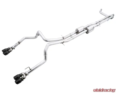 AWE Tuning 0FG Cat Back Exhaust | 3" Diameter | 4" Quad Diamond Black Tips Chevrolet Silverado 1500 2022-2025|GMC Sierra 1500 2022-2025 - 3015-43284