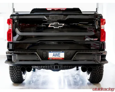 AWE Tuning 0FG Cat Back Exhaust | 3" Diameter | 4" Quad Diamond Black Tips Chevrolet Silverado 1500 2022-2025|GMC Sierra 1500 2022-2025 - 3015-43284