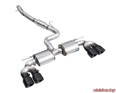 AWE Tuning Touring Edition Exhaust | 4.5" Quad Diamond Black Tips Volkswagen Golf R 2022-2024 - 3015-43658