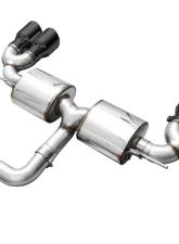 AWE Tuning Touring Edition Exhaust | 4.5" Quad Diamond Black Tips Volkswagen Golf R 2022-2024                                     - 3015-43658 - Image 9