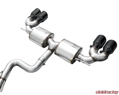 AWE Tuning Touring Edition Exhaust | 4.5" Quad Diamond Black Tips Volkswagen Golf R 2022-2024 - 3015-43658