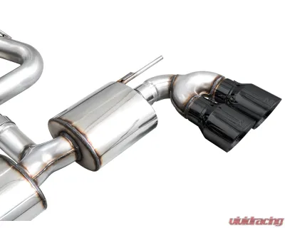 AWE Tuning Touring Edition Exhaust | 4.5" Quad Diamond Black Tips Volkswagen Golf R 2022-2024 - 3015-43658