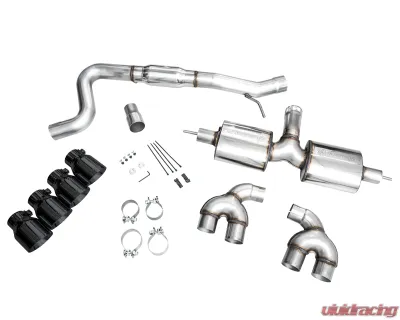 AWE Tuning Touring Edition Exhaust | 4.5" Quad Diamond Black Tips Volkswagen Golf R 2022-2024 - 3015-43658