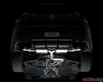 AWE Tuning Touring Edition Exhaust | 4.5" Quad Diamond Black Tips Volkswagen Golf R 2022-2024 - 3015-43658