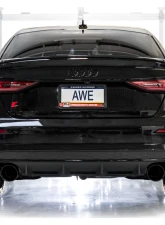 AWE Tuning Touring Edition Exhaust | 4.5" Quad Diamond Black Tips Audi S3 2022-2024                                     - 3015-43897 - Image 2