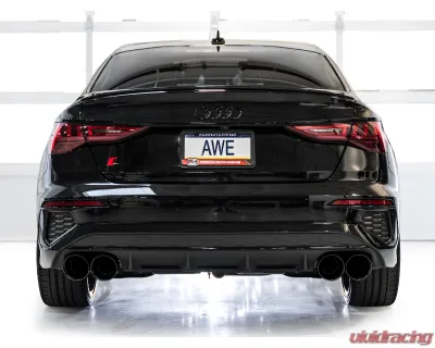 AWE Tuning Touring Edition Exhaust | 4.5" Quad Diamond Black Tips Audi S3 2022-2024 - 3015-43897