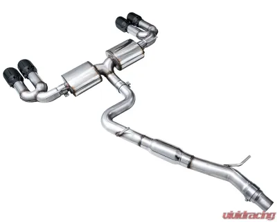 AWE Tuning Touring Edition Exhaust | 4.5" Quad Diamond Black Tips Audi S3 2022-2024 - 3015-43897