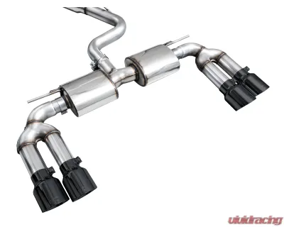 AWE Tuning Touring Edition Exhaust | 4.5" Quad Diamond Black Tips Audi S3 2022-2024 - 3015-43897