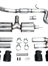 AWE Tuning Touring Edition Exhaust | 4.5" Quad Diamond Black Tips Audi S3 2022-2024                                     - 3015-43897 - Image 8