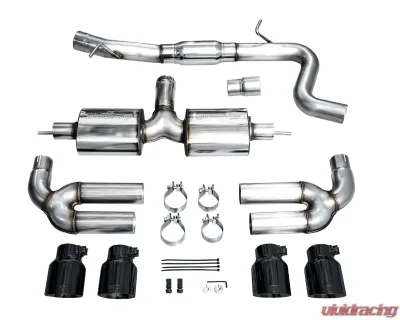 AWE Tuning Touring Edition Exhaust | 4.5" Quad Diamond Black Tips Audi S3 2022-2024 - 3015-43897