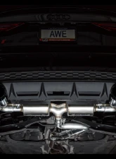 AWE Tuning Touring Edition Exhaust | 4.5" Quad Diamond Black Tips Audi S3 2022-2024                                     - 3015-43897 - Image 9