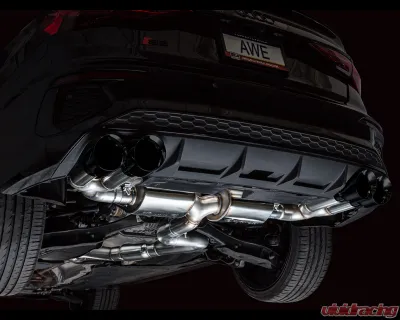 AWE Tuning Touring Edition Exhaust | 4.5" Quad Diamond Black Tips Audi S3 2022-2024 - 3015-43897