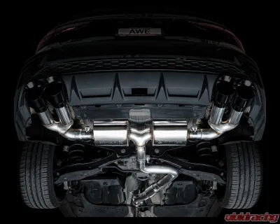 AWE Tuning Touring Edition Exhaust | 4.5" Quad Diamond Black Tips Audi S3 2022-2024 - 3015-43897