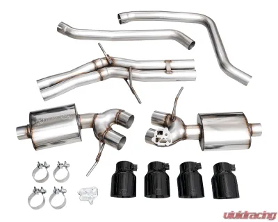 AWE Tuning Touring Edition Cat Back Exhaust | 3" Diameter | 4.5" Quad Diamond Black Tips Porsche Macan 2019-2021 - 3015-43951