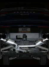 AWE Tuning Touring Edition Cat Back Exhaust | 3" Diameter | 4.5" Quad Diamond Black Tips Porsche Macan 2019-2021                                     - 3015-43951 - Image 9